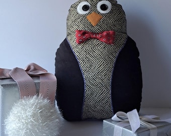Handmade Penguin Plushie Pillow Sir Percy Peppercorn
