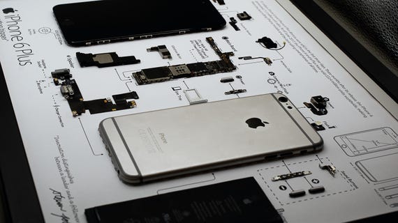 Framed iPhone 6 Plus Wall Art Gifts / Apple Lovers - Disassembled