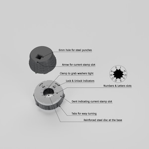 BitJig M6 - Seed Phrase Bitcoin Washers 18mm - Stamper Only
