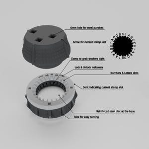 BitJig M14 - Bitcoin Seed Phrase Washers 44mm - Stamper Only