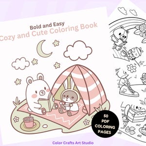 Gemütliche und niedliche Malseiten - mutige und einfache Designs für Kinder und Erwachsene, entspannende Kunsttherapie, Spaß und Stressabbau