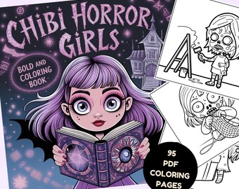 Chibi Horror Girls Malvorlagen für Erwachsene
