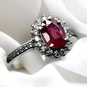 Ruby ring, Womens ruby ring, Silver ring, Ruby Gemstone ring, Engagement ring, Natural ruby ring, Anniversary gift for her, handmade ring