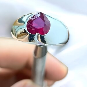 Ruby ring, Womens ruby ring, Silver ring, Ruby Gemstone ring, Engagement ring, Natural ruby ring, Anniversary gift for her, handmade ring