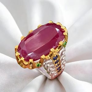 Big Ruby ring, Red Mens ruby ring, Silver ring, Ruby Gemstone ring, Engagement ring, Natural ruby ring, Anniversary gift for him, Mens rings