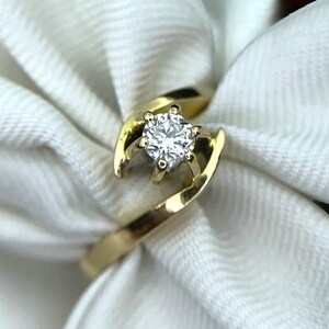 Anel feminino banhado a ouro com diamante moissanite prata 925 feito à mão diamante prata presente para ela casamento noivado compromisso casal presente anel