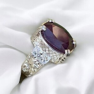 Ruby ring, Red Mens ruby ring, Silver ring, Ruby Gemstone ring, Engagement ring, Natural ruby ring, Anniversary gift for him, Mens rings