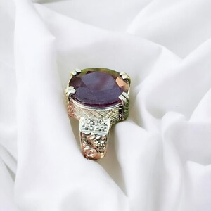 Ruby ring, Red Mens ruby ring, Silver ring, Ruby Gemstone ring, Engagement ring, Natural ruby ring, Anniversary gift for him, Mens rings