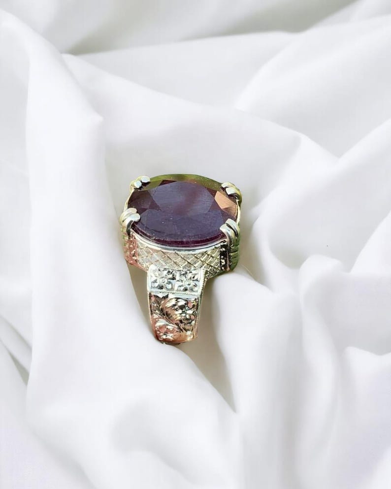 Ruby ring, Red Mens ruby ring, Silver ring, Ruby Gemstone ring, Engagement ring, Natural ruby ring, Anniversary gift for him, Mens rings