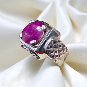 Ruby ring, Red Mens ruby ring, Silver ring, Ruby Gemstone ring, Engagement ring, Natural ruby ring, Anniversary gift for him, Mens rings