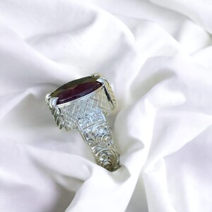 Ruby ring, Red Mens ruby ring, Silver ring, Ruby Gemstone ring, Engagement ring, Natural ruby ring, Anniversary gift for him, Mens rings