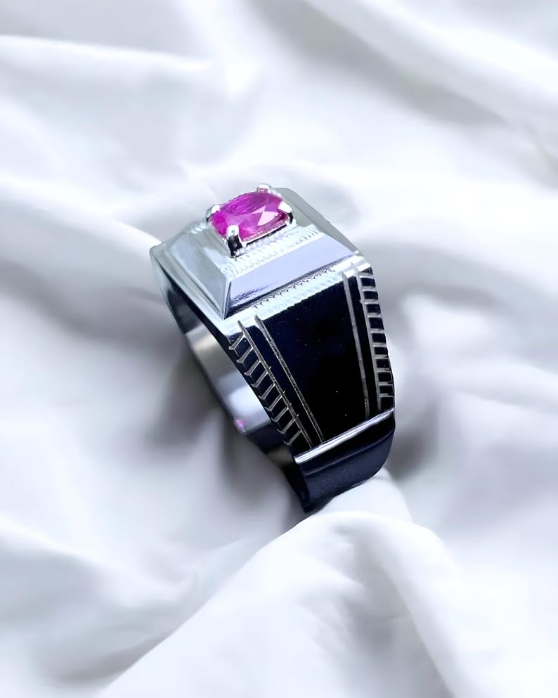 Ruby ring, Red Mens ruby ring, Silver ring, Ruby Gemstone ring, Engagement ring, Natural ruby ring, Anniversary gift for him, Mens rings