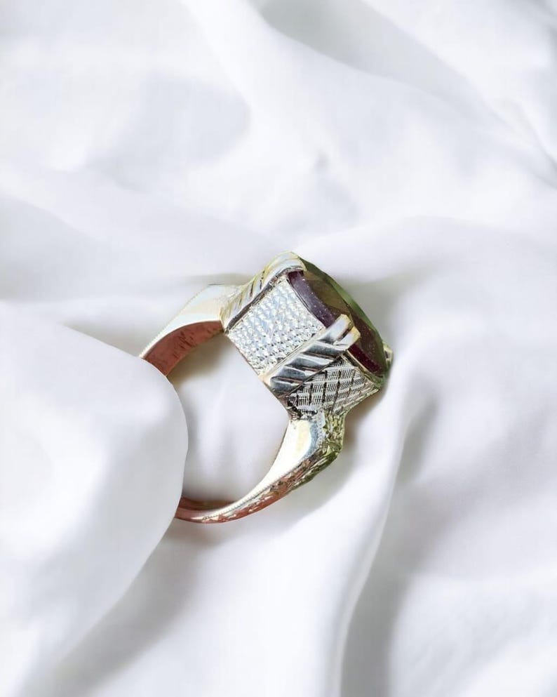 Ruby ring, Red Mens ruby ring, Silver ring, Ruby Gemstone ring, Engagement ring, Natural ruby ring, Anniversary gift for him, Mens rings