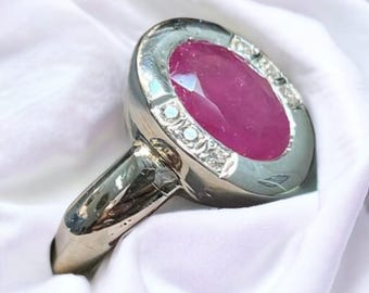 Ruby ring, Womens ruby ring, Silver ring, Ruby Gemstone ring, Engagement ring, Natural ruby ring, Anniversary gift for her, handmade ring