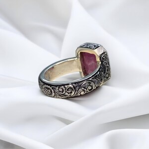 Ruby ring, Red Mens ruby ring, Silver ring, Ruby Gemstone ring, Engagement ring, Natural ruby ring, Anniversary gift for him, Mens rings