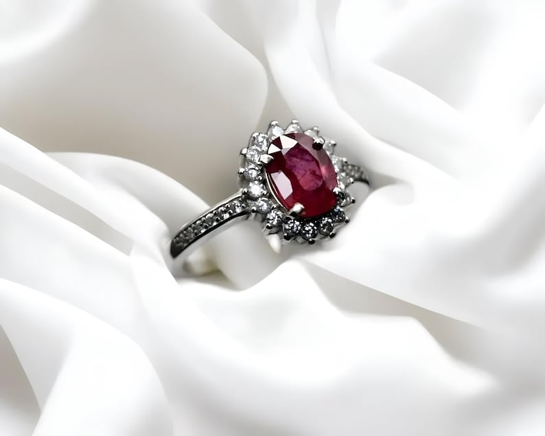 Ruby ring, Womens ruby ring, Silver ring, Ruby Gemstone ring, Engagement ring, Natural ruby ring, Anniversary gift for her, handmade ring