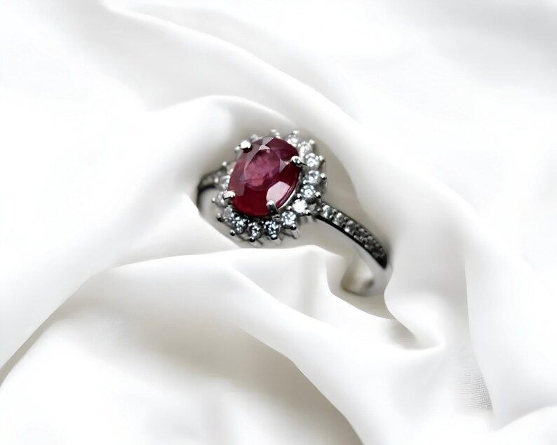 Ruby ring, Womens ruby ring, Silver ring, Ruby Gemstone ring, Engagement ring, Natural ruby ring, Anniversary gift for her, handmade ring