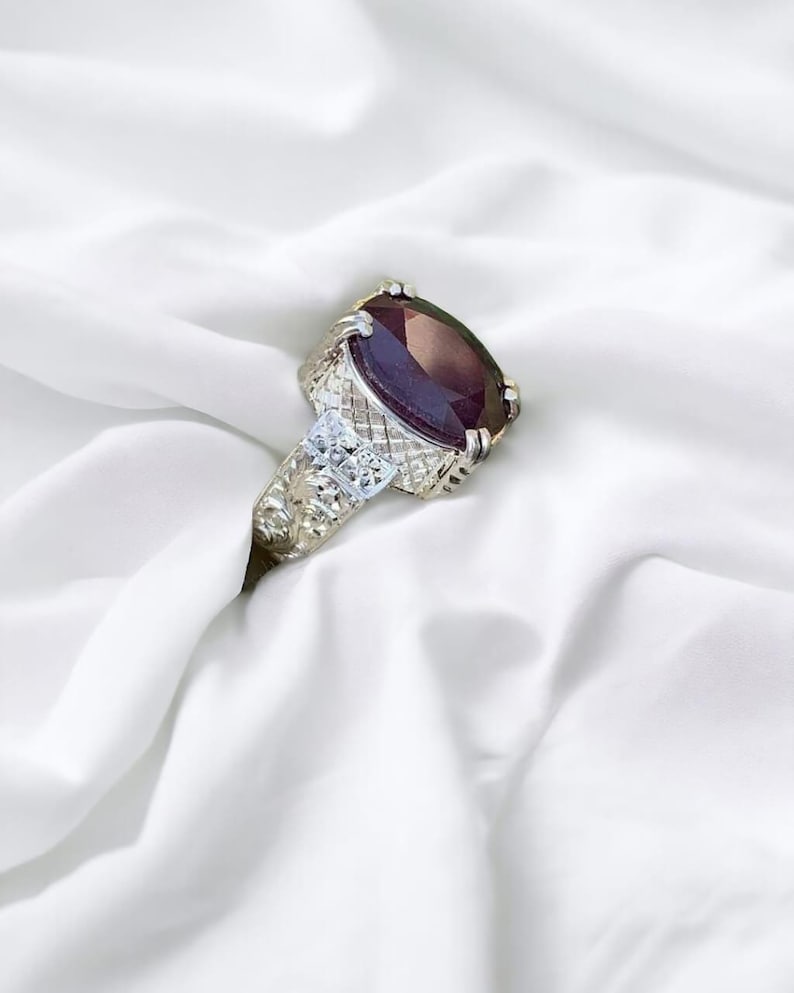 Ruby ring, Red Mens ruby ring, Silver ring, Ruby Gemstone ring, Engagement ring, Natural ruby ring, Anniversary gift for him, Mens rings