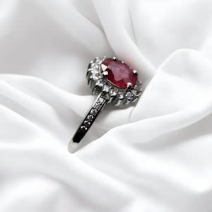 Ruby ring, Womens ruby ring, Silver ring, Ruby Gemstone ring, Engagement ring, Natural ruby ring, Anniversary gift for her, handmade ring