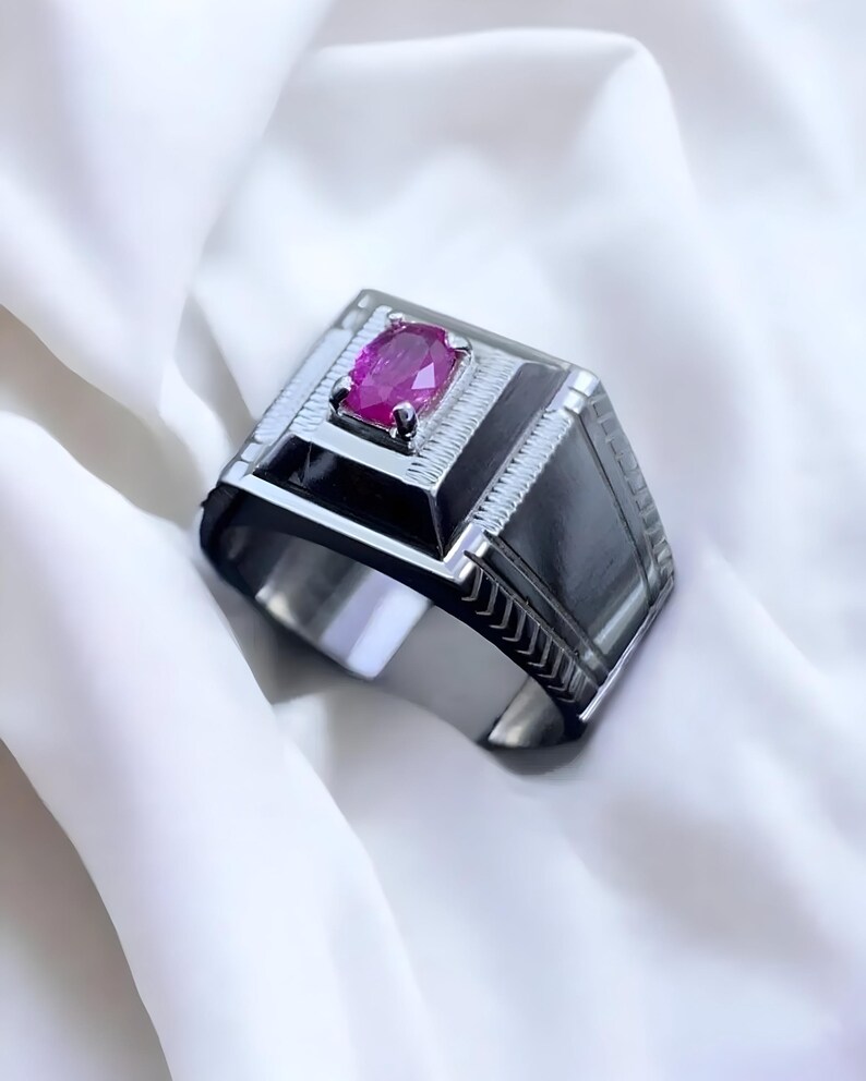 Ruby ring, Red Mens ruby ring, Silver ring, Ruby Gemstone ring, Engagement ring, Natural ruby ring, Anniversary gift for him, Mens rings