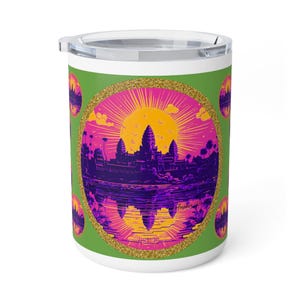 Vibrant Insulated Coffee Mug, 10oz - Ideal for Coffee Aficionados, Travelers, and Eco-Friendly Drinkers - Colorful Tumbler, Unique Gift,