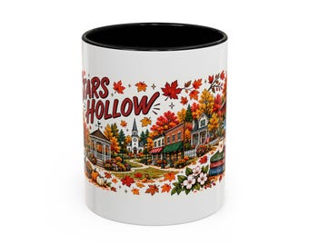 Taza Stars Hollow / Taza de café Cozy Town / Taza con diseño otoñal / Regalo para amantes de los libros / Regalo para fans de la televisión acogedora