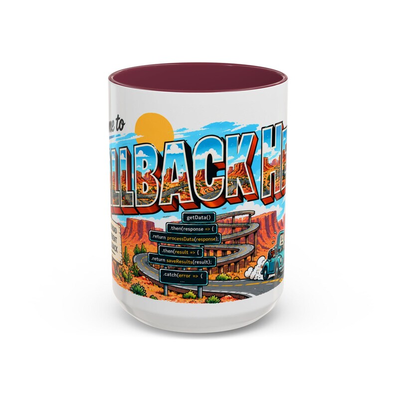 Callback Hell Mug 15 oz, JavaScript Developer Mug, Programmer Coffee Cup, Coding Humor Gift, Software Engineer Mug image 9