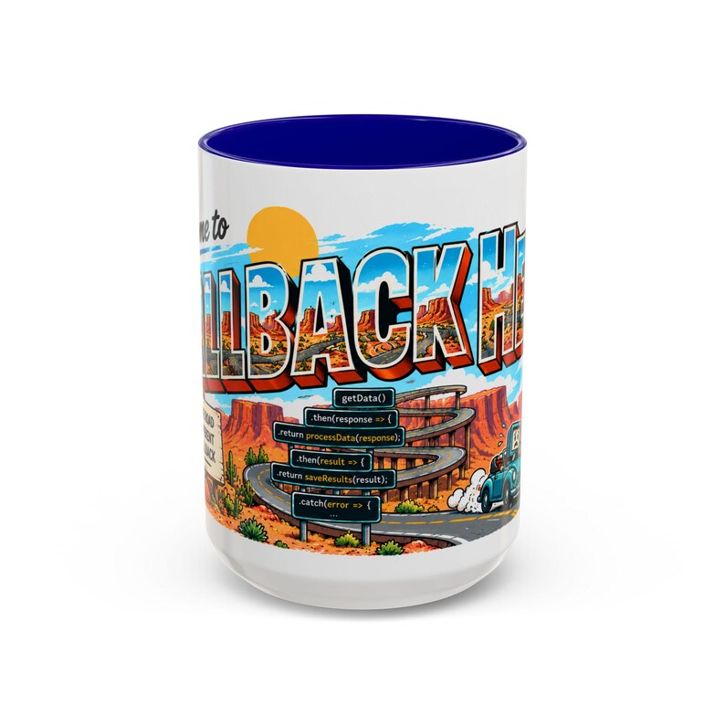 Callback Hell Mug 15 oz, JavaScript Developer Mug, Programmer Coffee Cup, Coding Humor Gift, Software Engineer Mug image 5