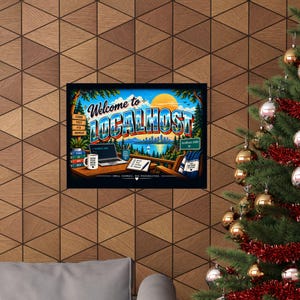 Póster de Localhost / Arte mural con humor para desarrolladores / Regalo para programadores / Decoración de programación / Arte para la oficina de un ingeniero de software imagen 4