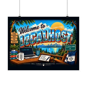 Localhost Poster | Developer Humor Wall Art | Programmer Gift | Coding Decor | Software Engineer Office Art