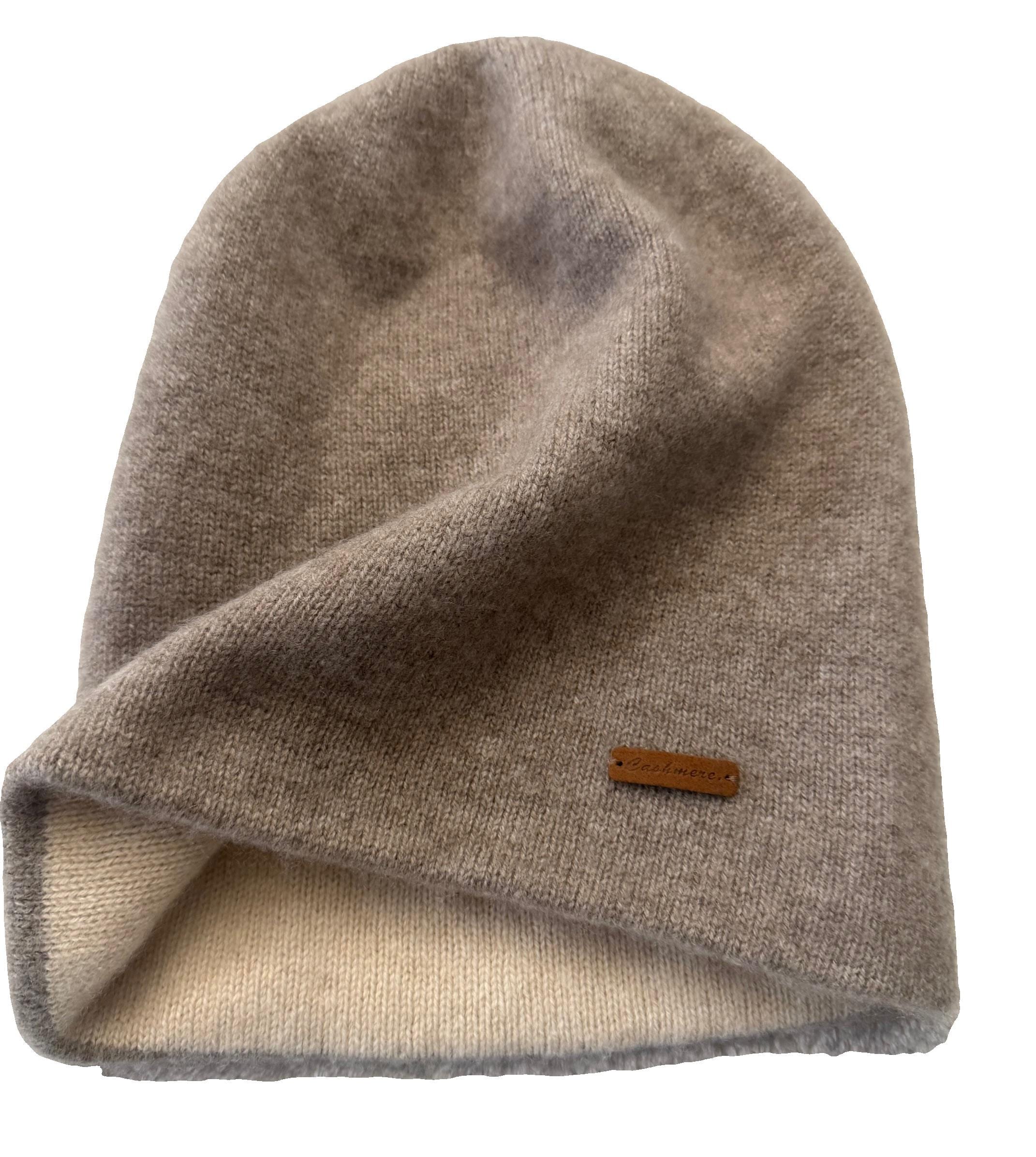 Reversible Cashmere Beanie – Double-sided Knit Winter Hat - Etsy display picture 1