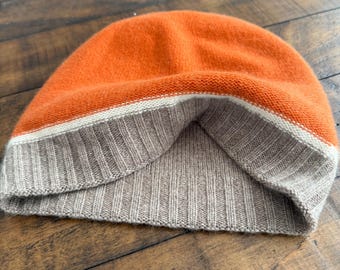 Reversible Cashmere Beanie – Double-sided Knit Winter Hat - Etsy display picture 2