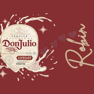 Editable 20oz Tumbler Design Template – Don Julio Bottle-Inspired (Burgundy)