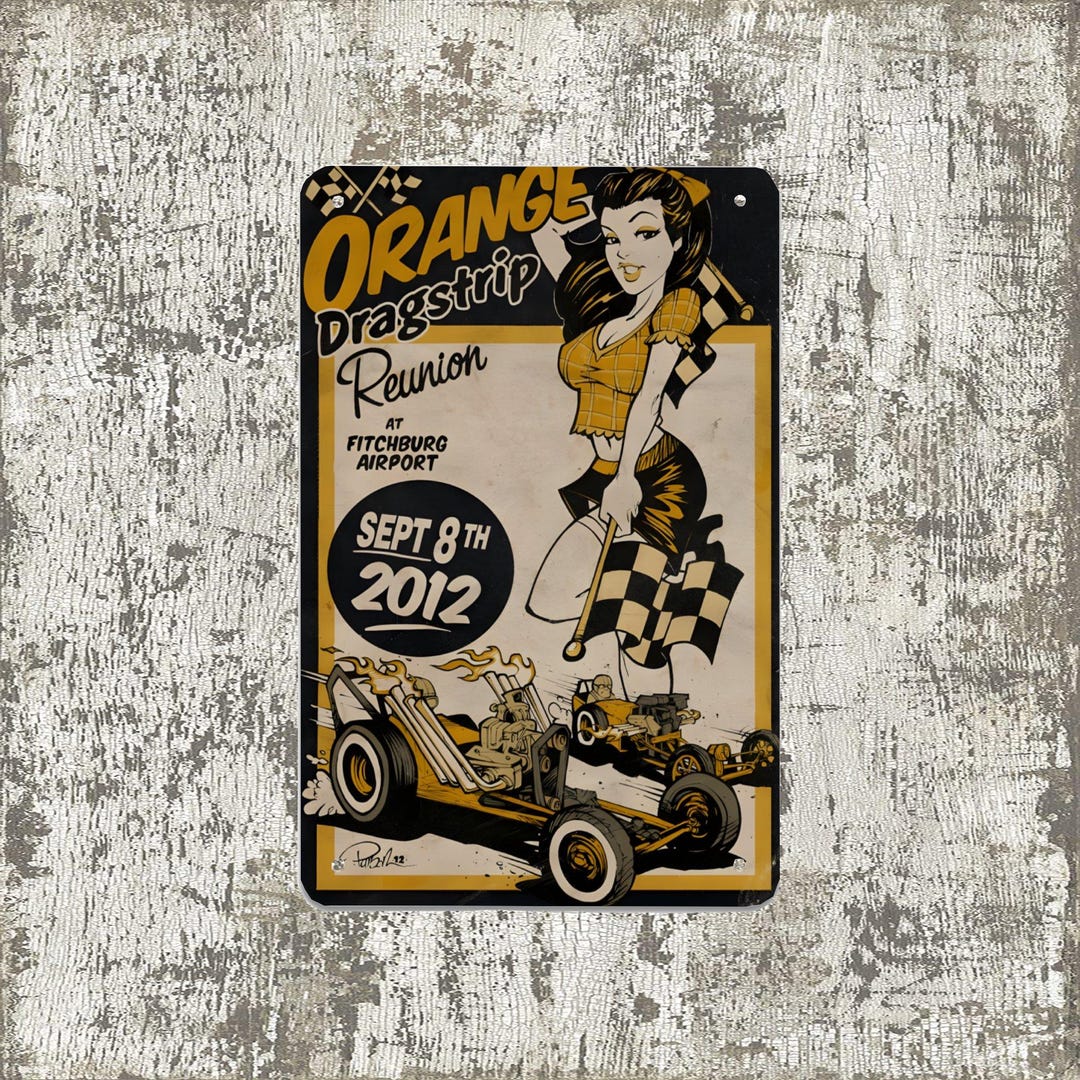 Vintage Racing Metal Sign, Retro Car Art, Unique Decor for Motorsports ...