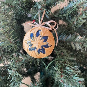 3” Folded fabric ornament