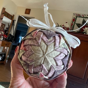 3” Folded fabric ornament