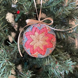 3” Folded fabric ornament