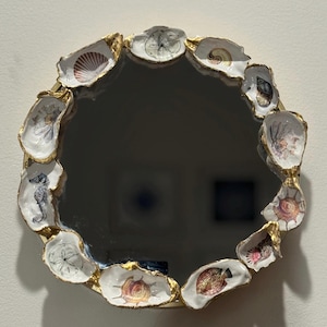 10” Coastal Mirror (White Oysters)