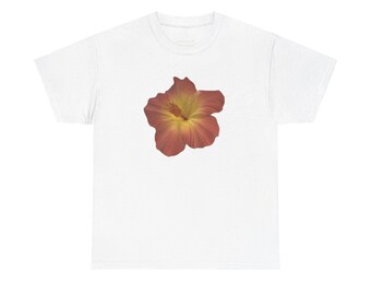 Florales grafisches schweres Baumwoll-T-Shirt - Hibiskus-Blumen-Shirt