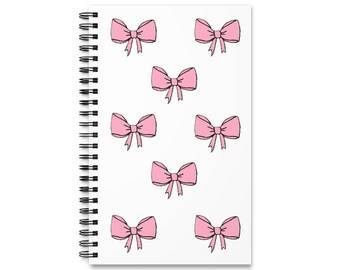 Charming Pink Bow Spiral-Notizbuch