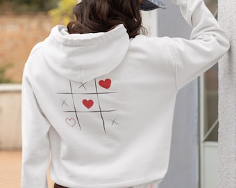 Tic Tac Toe Herz Kokette Hoodie