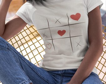 Tic Tac Toe Herz T-shirt - Herz-Shirt