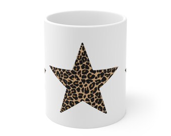 Leopard Print Stern 11 Unzen Keramikbecher