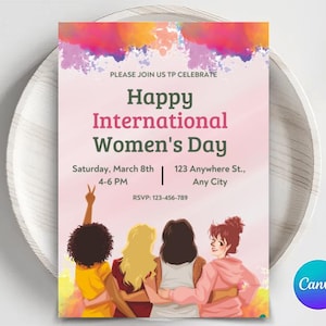 International Women's Day Invitation | Women's History Month | Ladies Brunch Invite | Printable, Digital Invitation