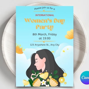 International Women's Day Invitation | Women's History Month | Ladies Brunch Invite | Printable, Digital Invitation