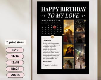 Sjabloon fotolijst verjaardag | Huiselijke ingelijste foto | Koppelbegaafd | Kunstige-decor-muurkunst | Cadeau voor hem | Cadeau stel persoonlijk begaafd