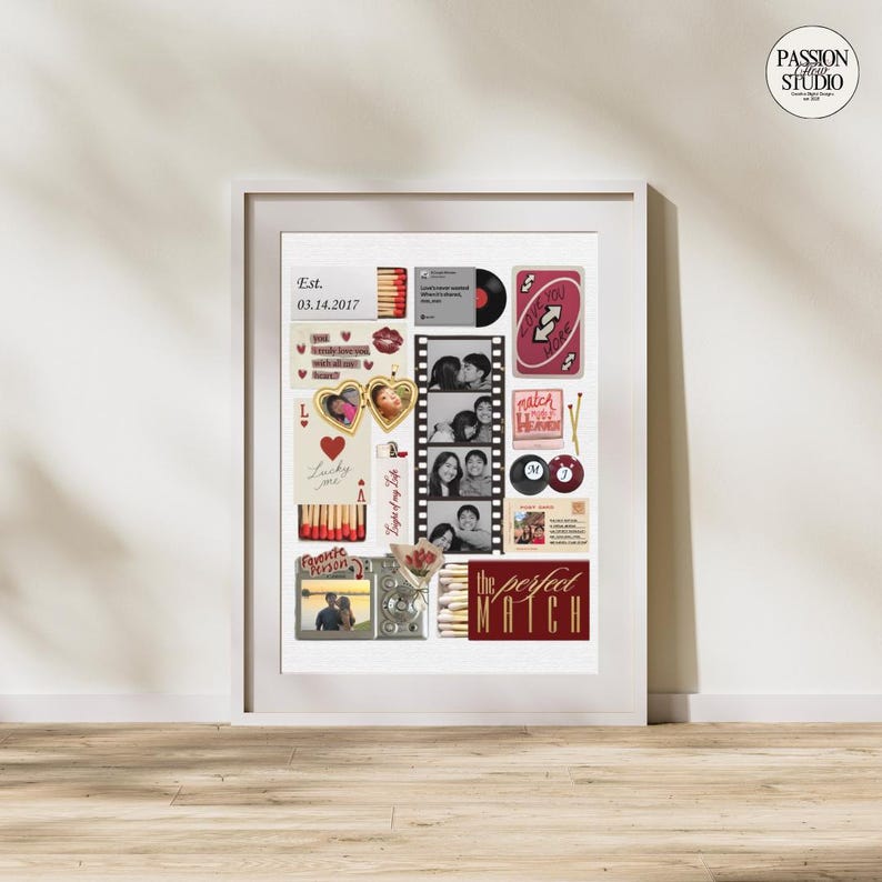 Custom Matchbook Art Bundle | Editable Wall Art | Gift for Him | Couples-Love-Giftful | Custom Gifts for Anniversary | Couplegifted image 11