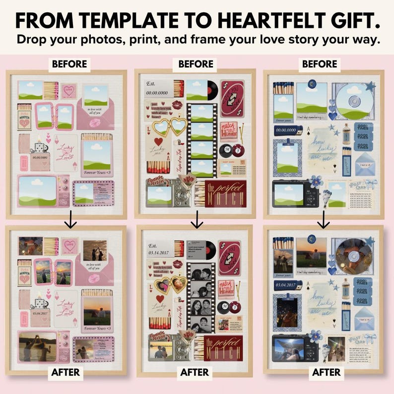 Custom Matchbook Art Bundle | Editable Wall Art | Gift for Him | Couples-Love-Giftful | Custom Gifts for Anniversary | Couplegifted image 3