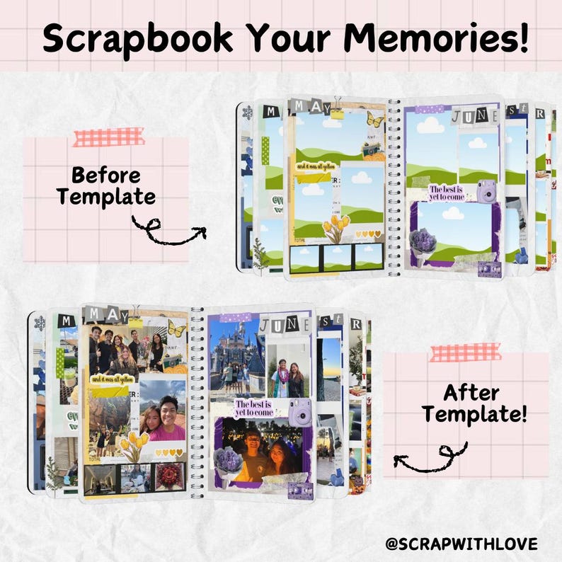 Monthly Dump Scrapbook | Gift for Him | Editable Canva Template | Photo ...