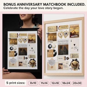 Custom Matchbook Art Bundle | Editable Wall Art | Gift for Him | Couples-Love-Giftful | Custom Gifts for Anniversary | Couplegifted image 7